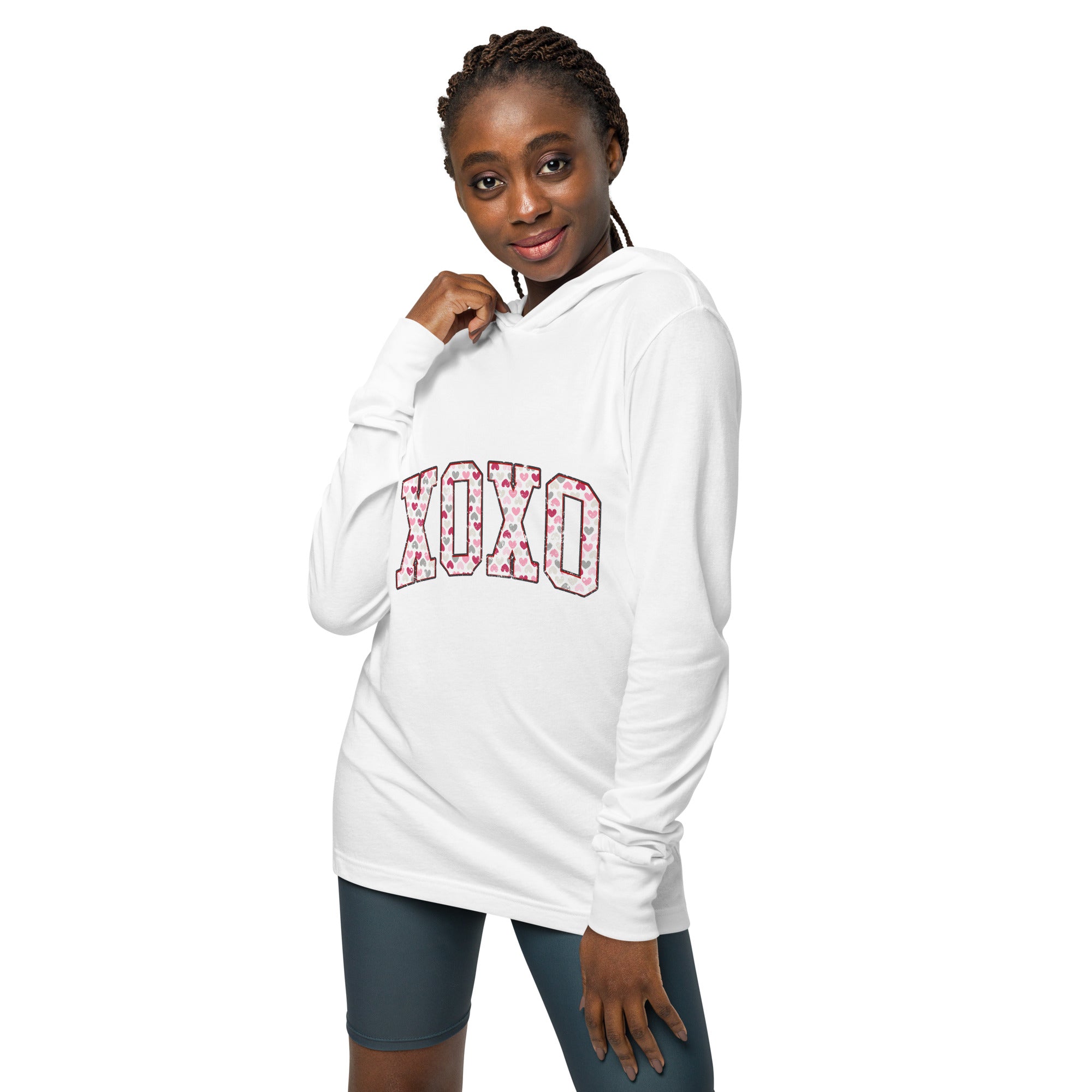 XOXO Valentine's Hooded Long Sleeve Tee